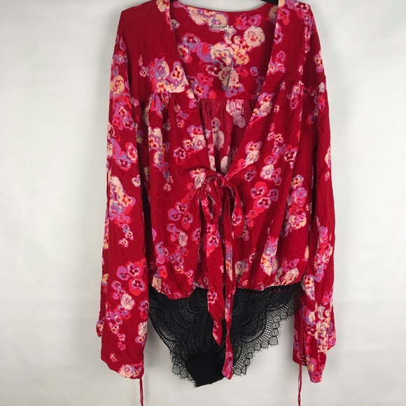 NWT Free People Forties Feel Printed bodysuit - Picture 3 of 8